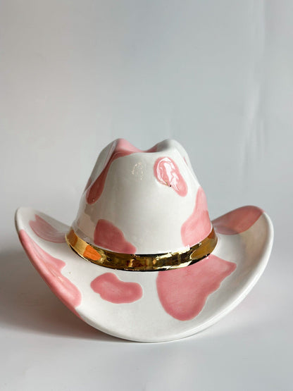 Ruby Clay Company Strawberry Cow Print Cowboy Hat