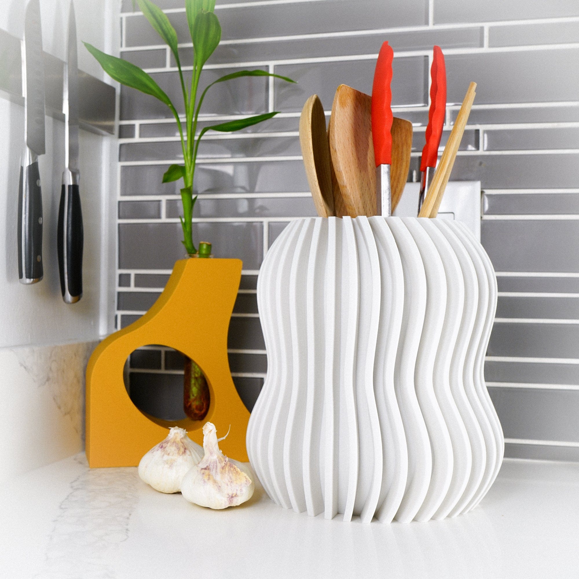 Rosebud HomeGoods Utensil Organizer White / Large Cadre Kitchen Organizer