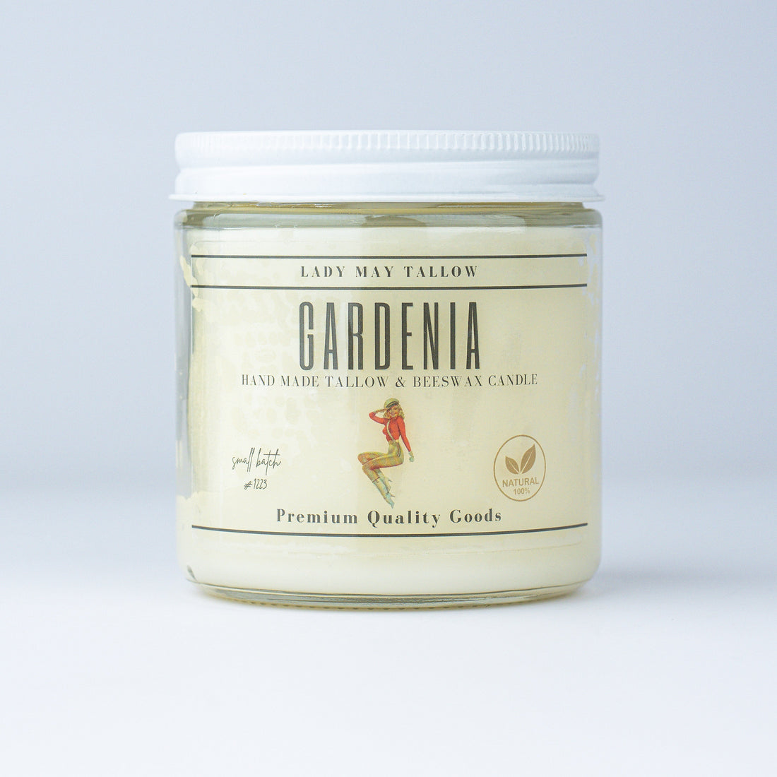 Gardenia Tallow &amp; Beeswax Candle | All Natural, Non-Toxic, Clean Burning