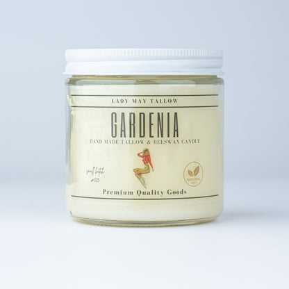 Gardenia Tallow &amp; Beeswax Candle | All Natural, Non-Toxic, Clean Burning