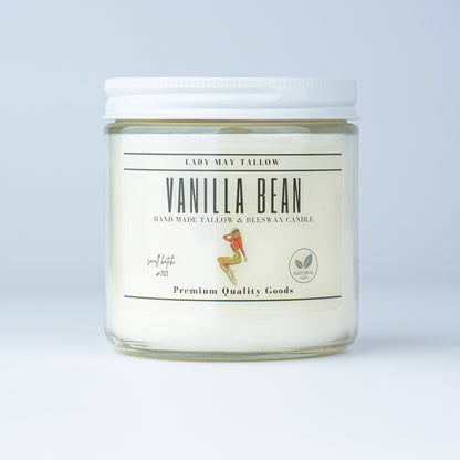 Lady May – Vanilla Bean Tallow &amp; Beeswax Candle | All-Natural, Hand-Poured
