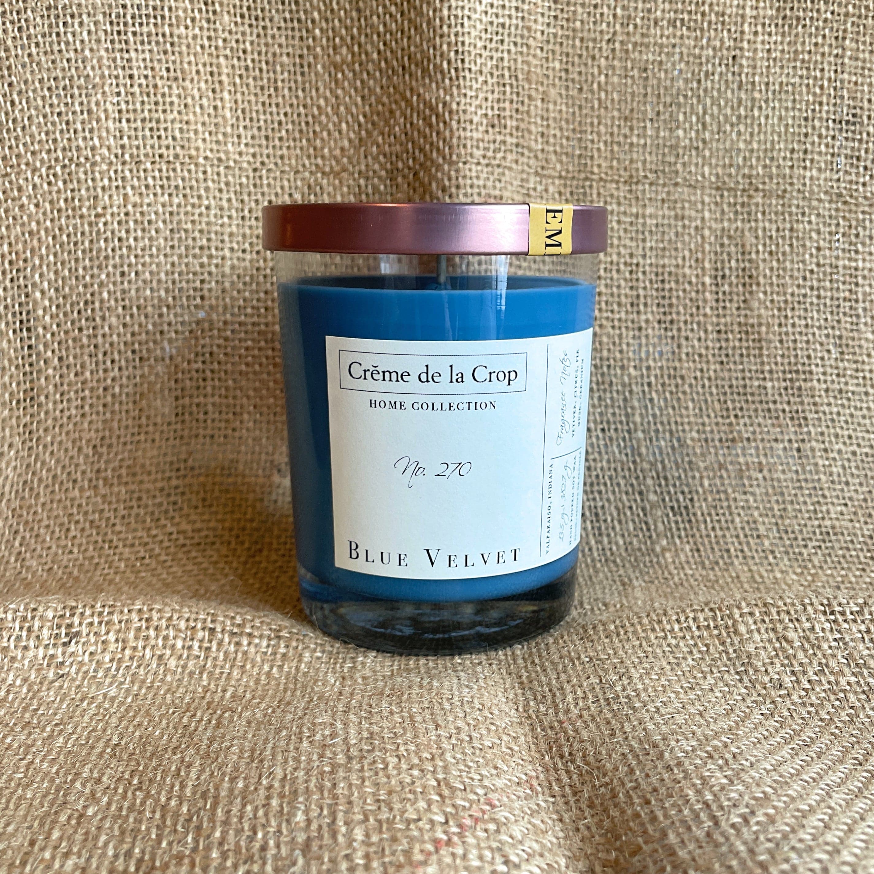 Creme de la Crop With Lid Soy Candle - Blue Velvet