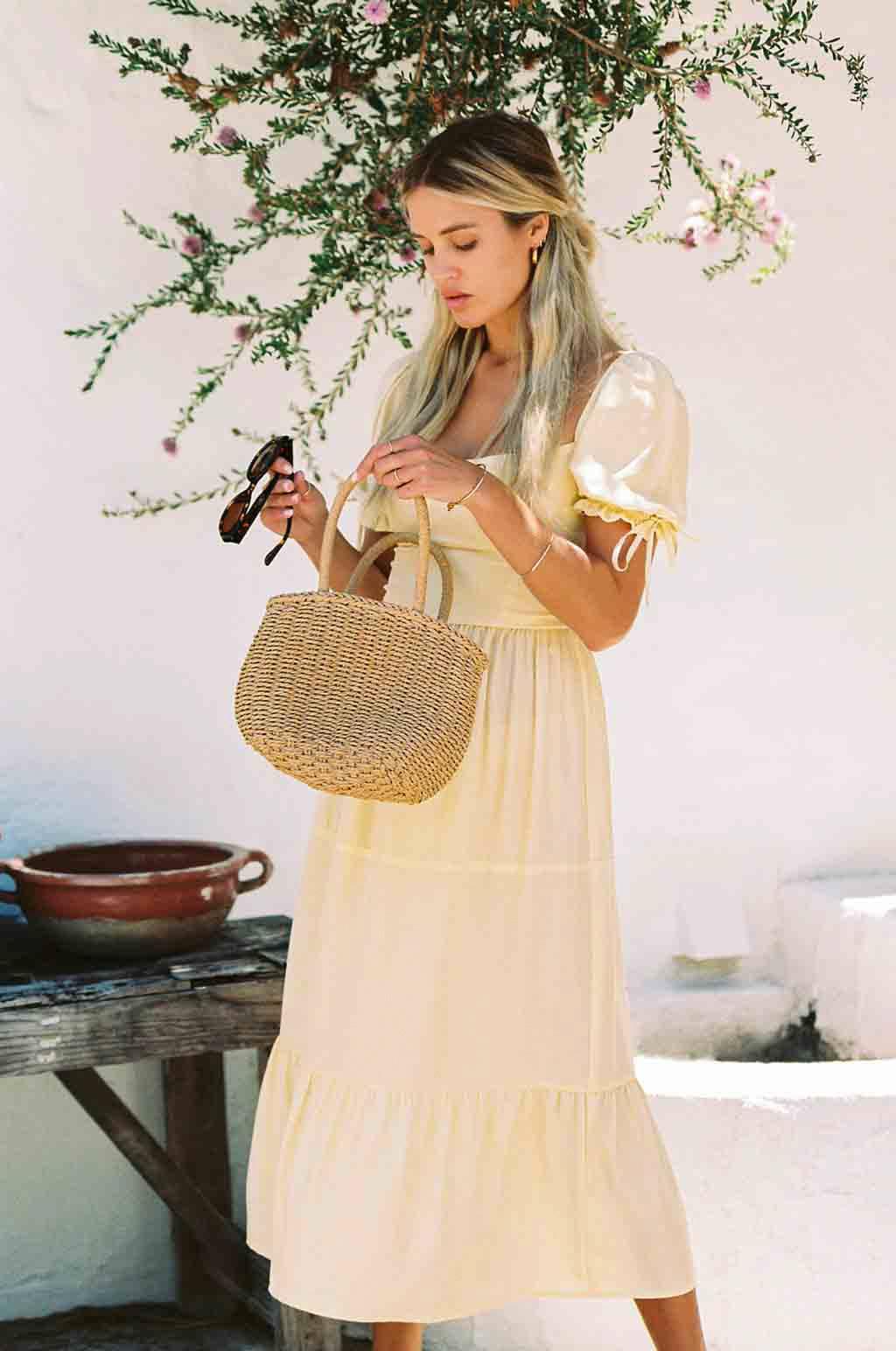 Canyon Soft Yellow Silk Dress