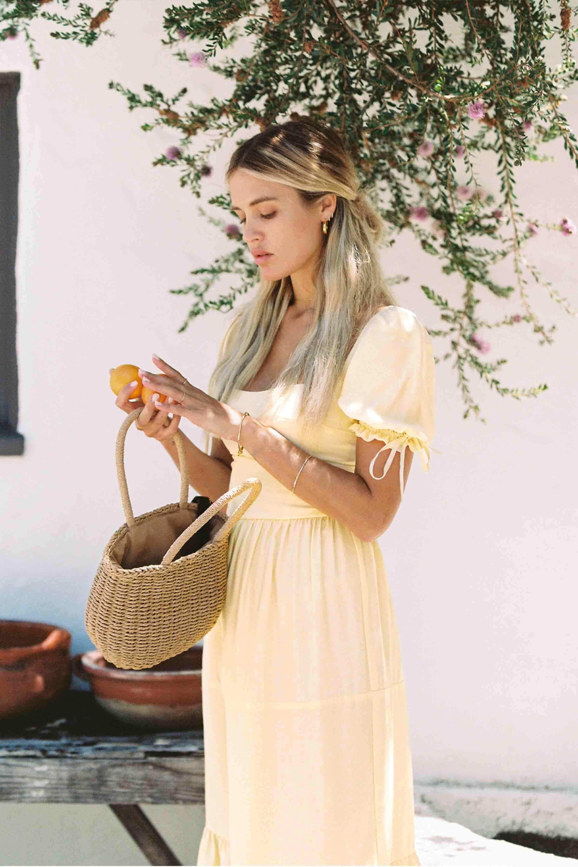 Canyon Soft Yellow Silk Dress