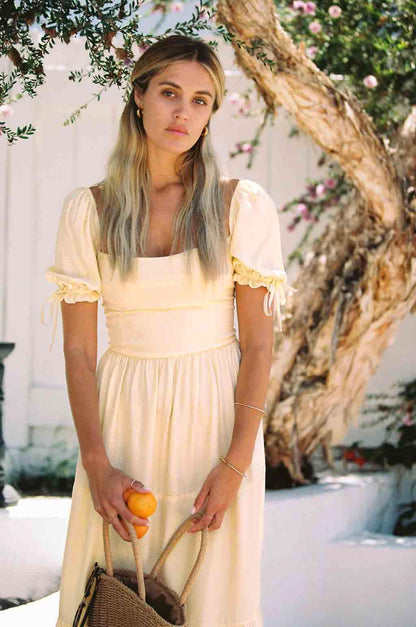 Canyon Soft Yellow Silk Dress