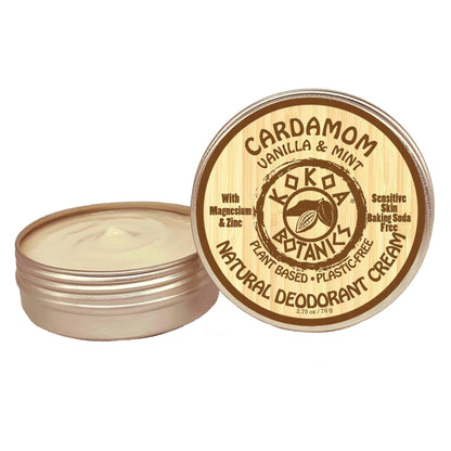 Natural Deodorant Cream - Cardamom Vanilla and Mint  - 2.5 oz