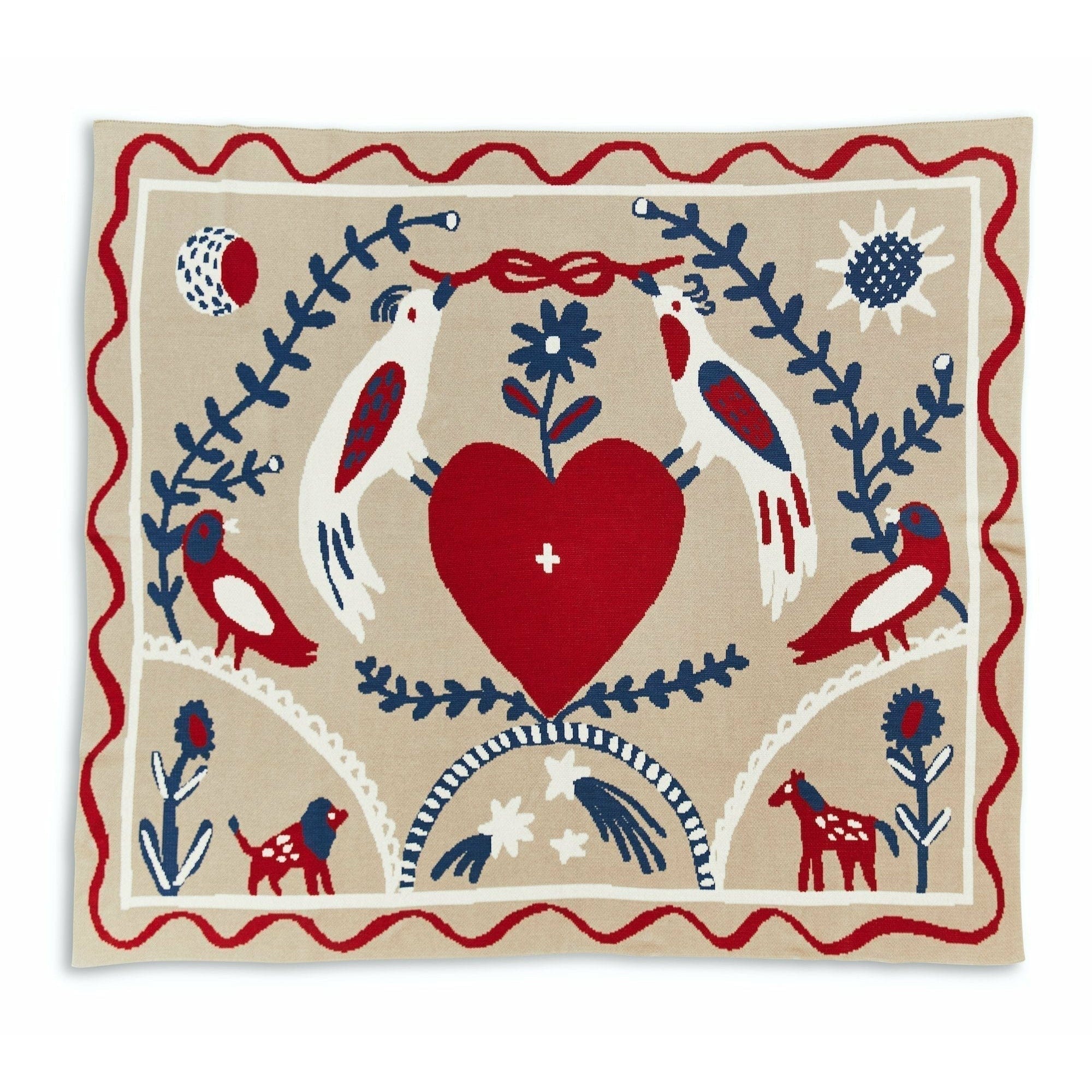 Biquette Throw Blanket Americana in Egyptian Cotton Ceremony Throw Blanket