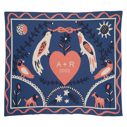 Biquette Throw Blanket Summer Night in Egyptian Cotton Ceremony Throw Blanket
