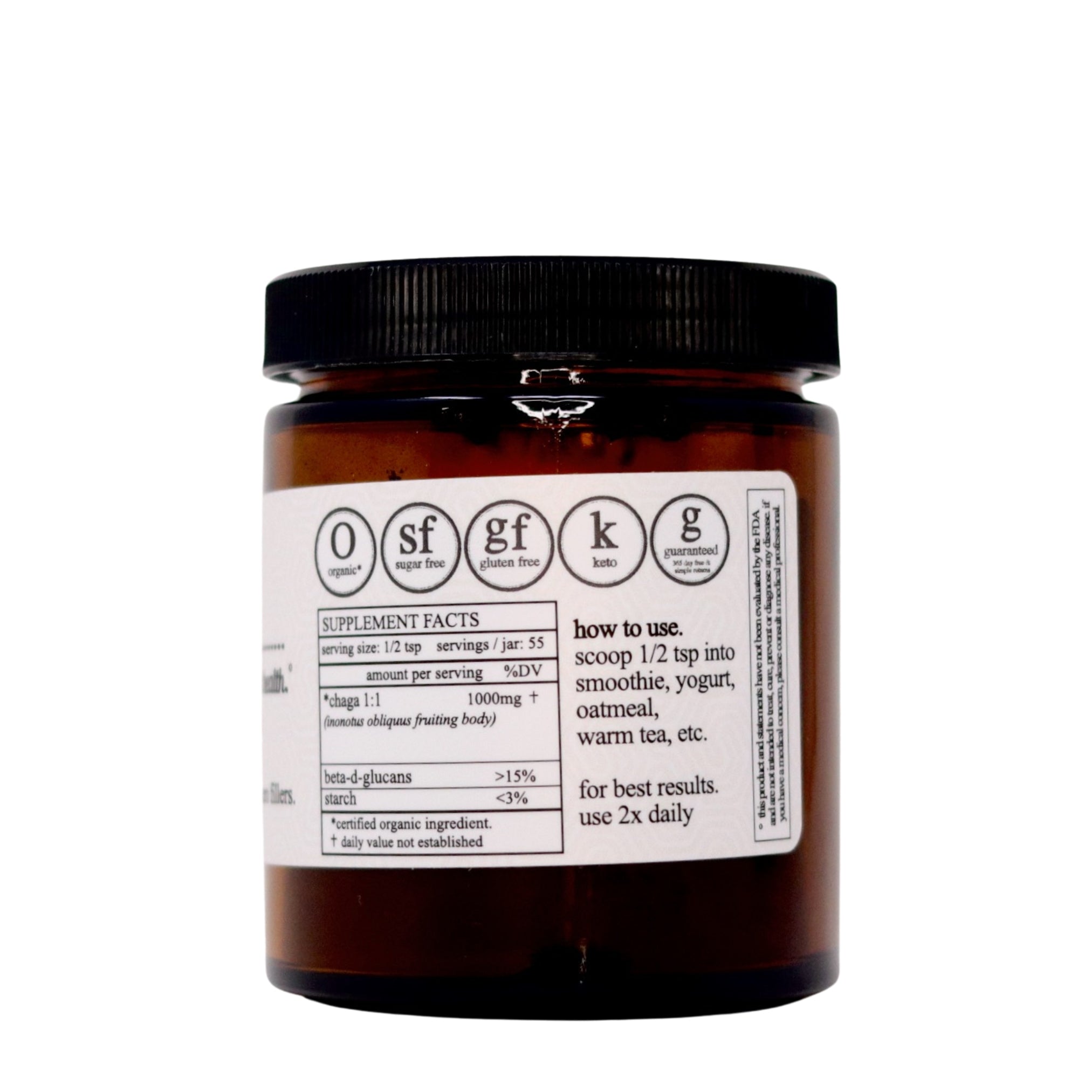 Organic Chaga Fruiting Body Mushroom Extract
