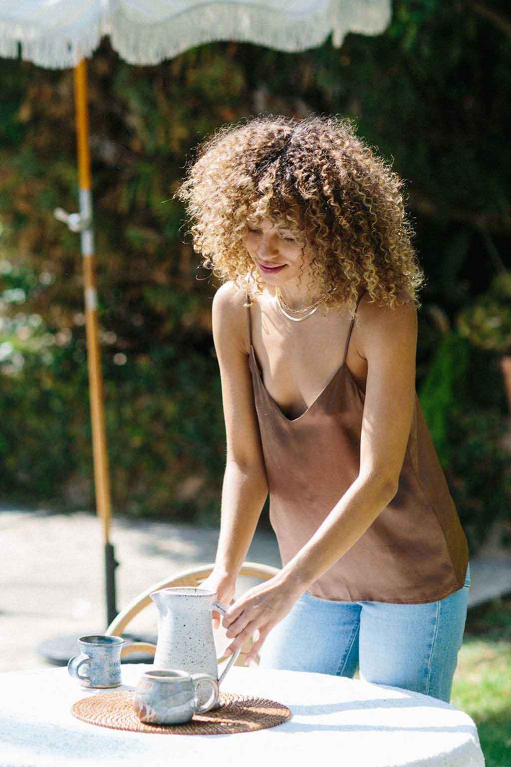 MERRITT CHARLES Tank Top Coco Tank - Espresso Brown
