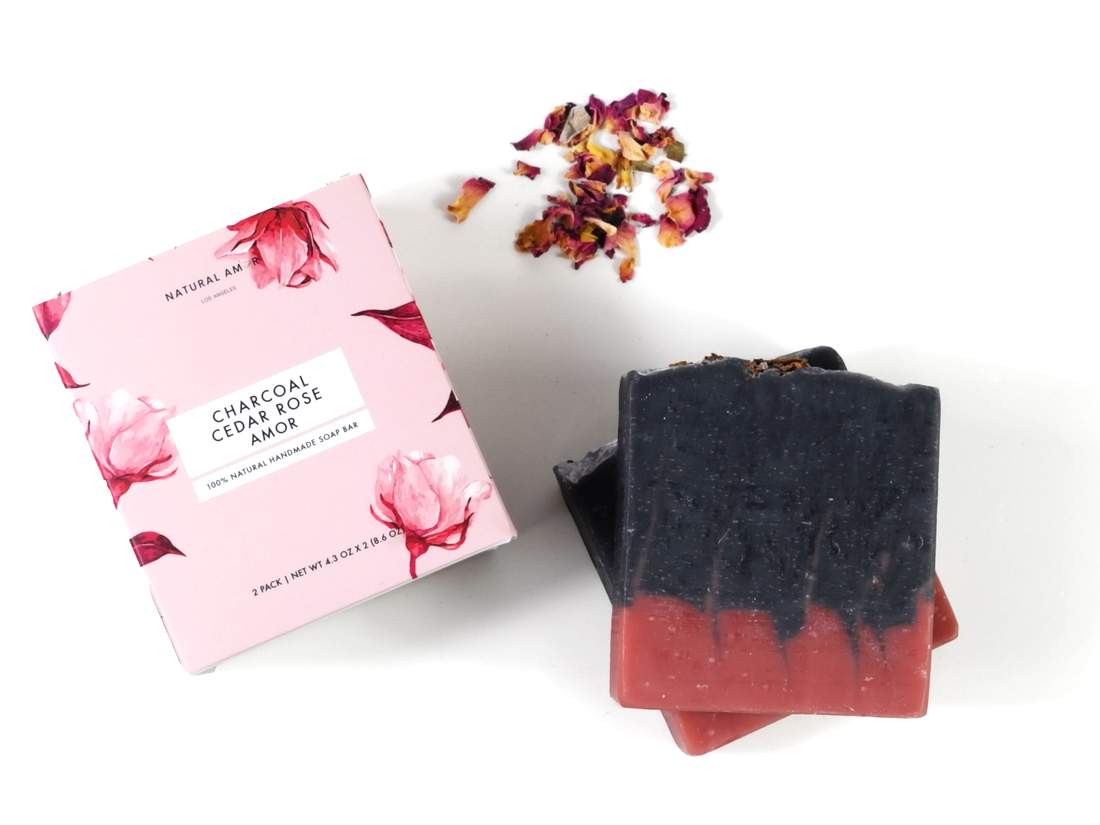 Charcoal Rose Cedar Soap 2pk - My American Goods