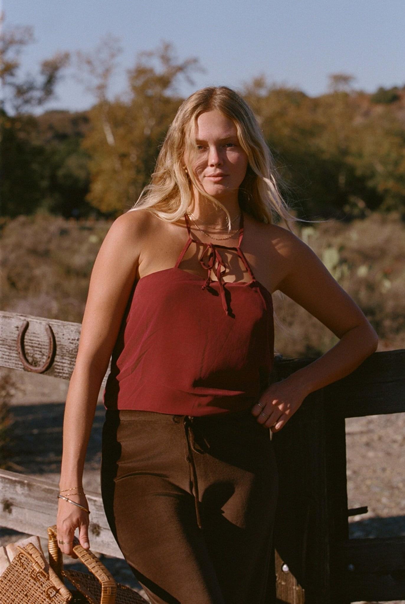 Charlie Burgundy Tank Top