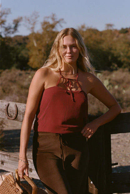 Charlie Burgundy Tank Top