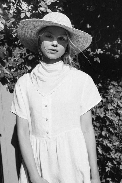 Charlotte White Linen Dress