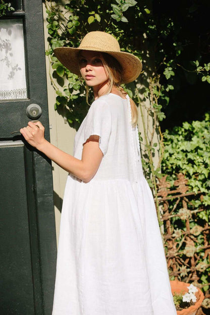 Charlotte White Linen Dress