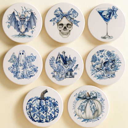 Gia Roma Coaster Full Set of 8 Chinoiserie Halloween Coasters