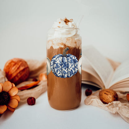 Gia Roma Travel Mug, Coffee Cup, Drinkware Chinoiserie Pumpkin 20oz