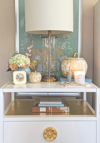 Chinoiserie Pumpkin Jars with 22K Gold Accents in Lamb&