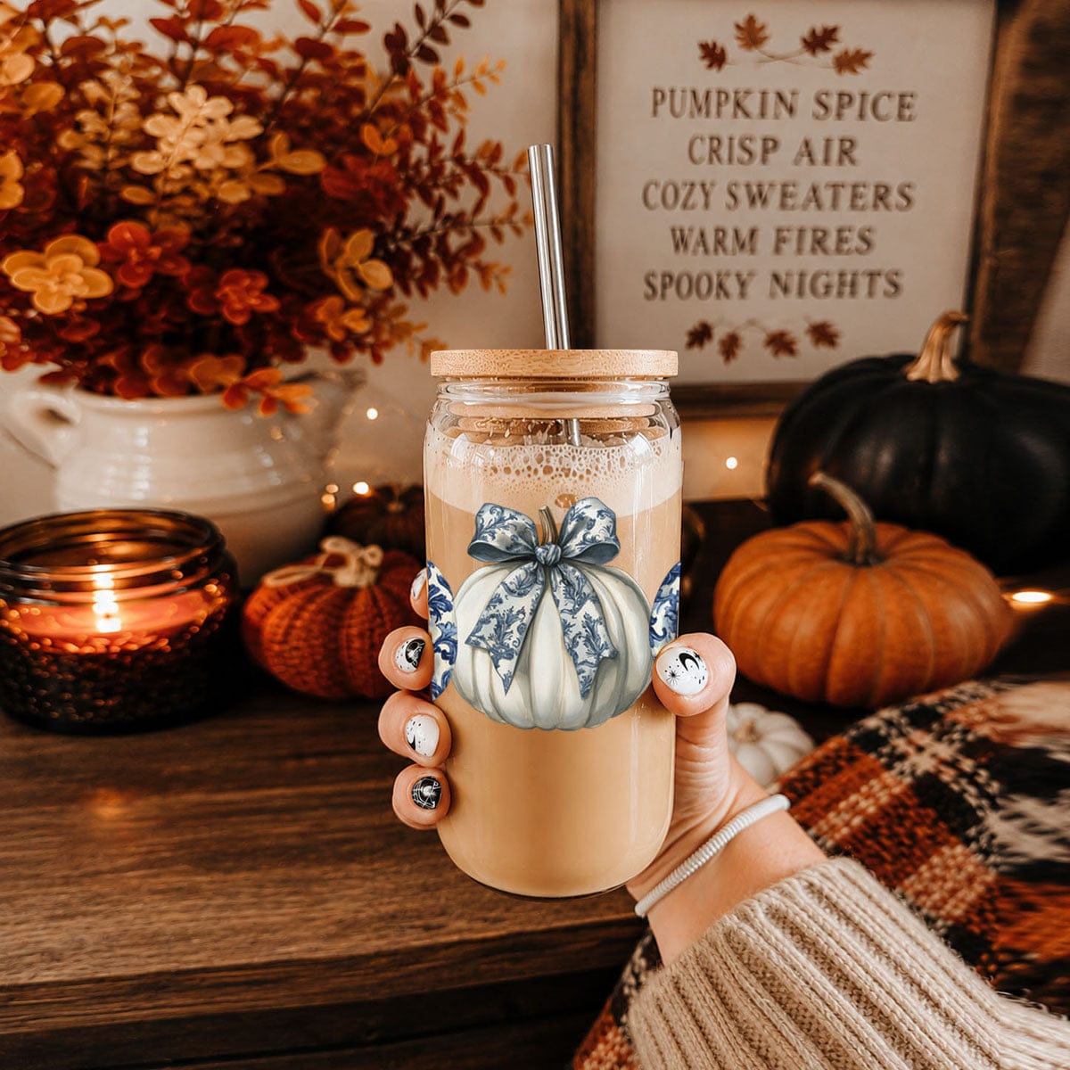 Gia Roma Travel Mug, Coffee Cup, Drinkware Chinoiserie Pumpkin 20oz