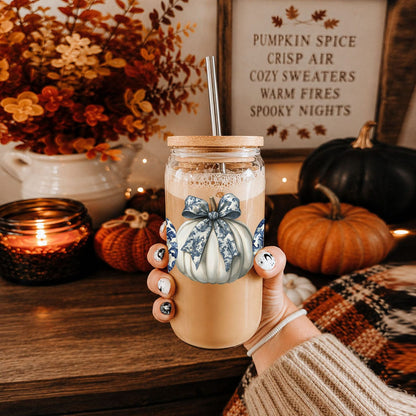 Gia Roma Travel Mug, Coffee Cup, Drinkware Chinoiserie Pumpkin 20oz
