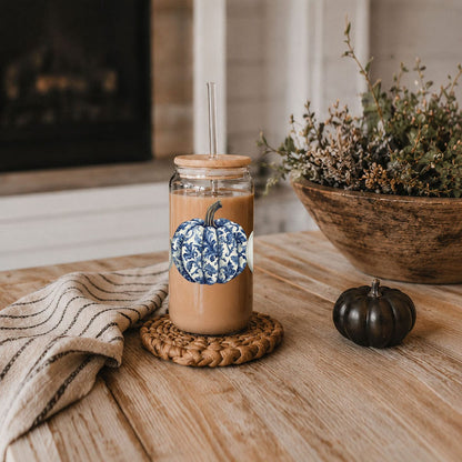 Gia Roma Travel Mug, Coffee Cup, Drinkware Chinoiserie Pumpkin 20oz
