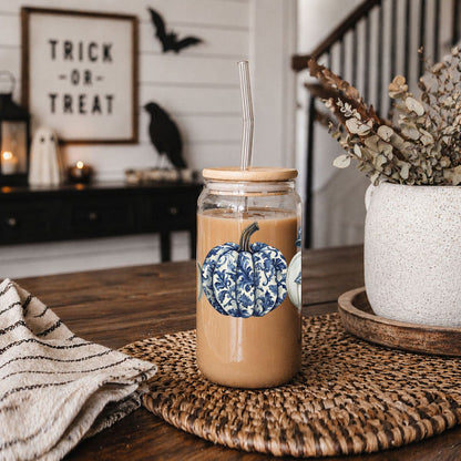 Gia Roma Travel Mug, Coffee Cup, Drinkware Chinoiserie Pumpkin 20oz