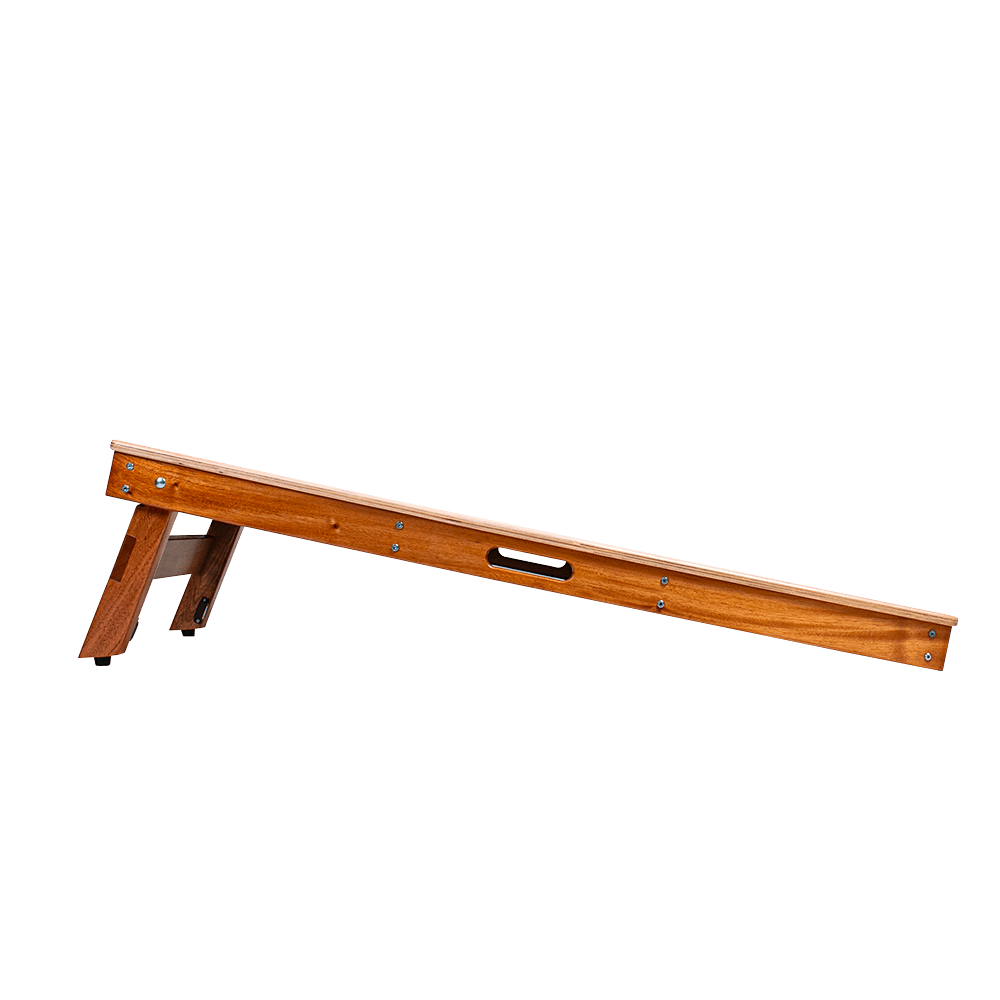Classic Stripes Mahogany Green and Navy Silver Series Cornhole Boards