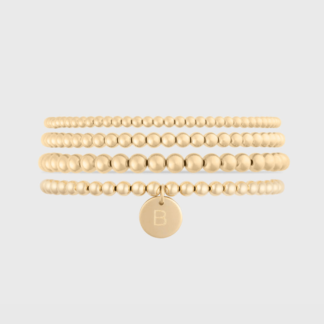 Classic Initial Juno Bracelet Four Stack