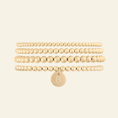 Classic Initial Juno Bracelet Four Stack