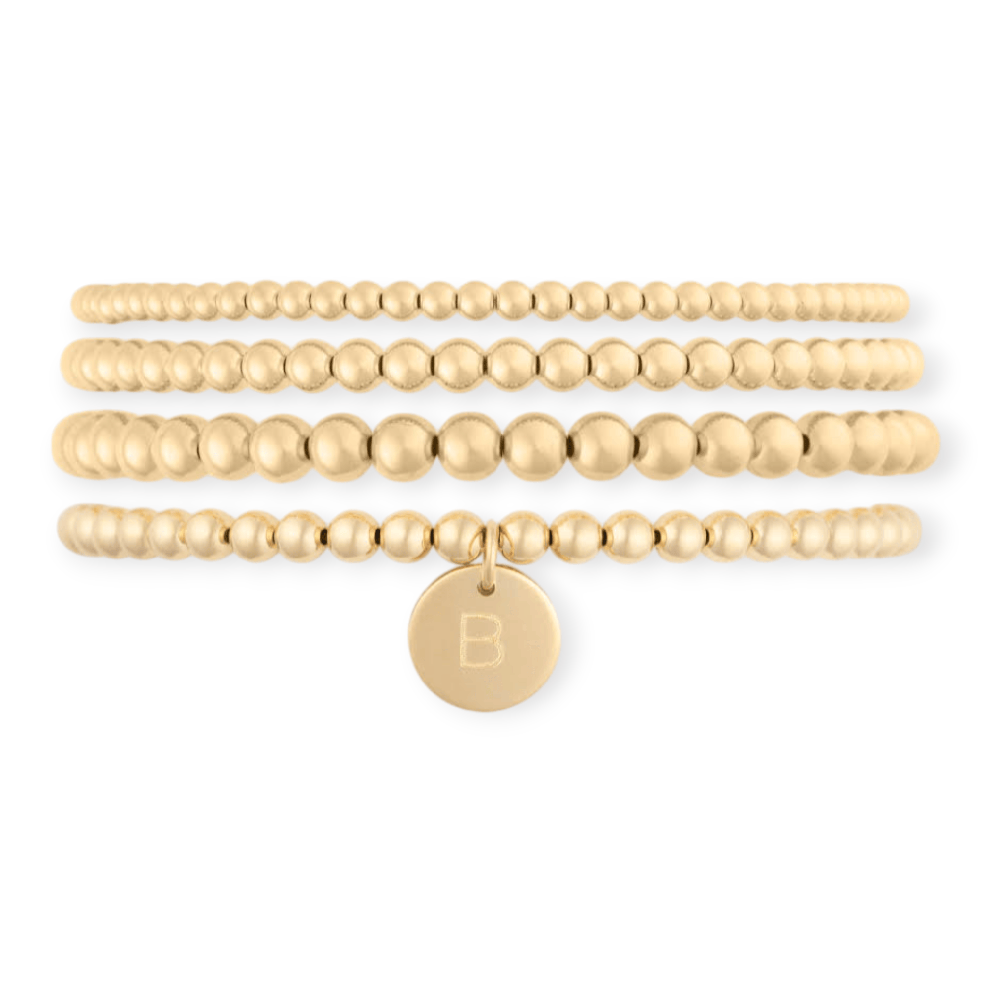 Cuffed by Nano LLC Classic Initial Juno Bracelet Four Stack