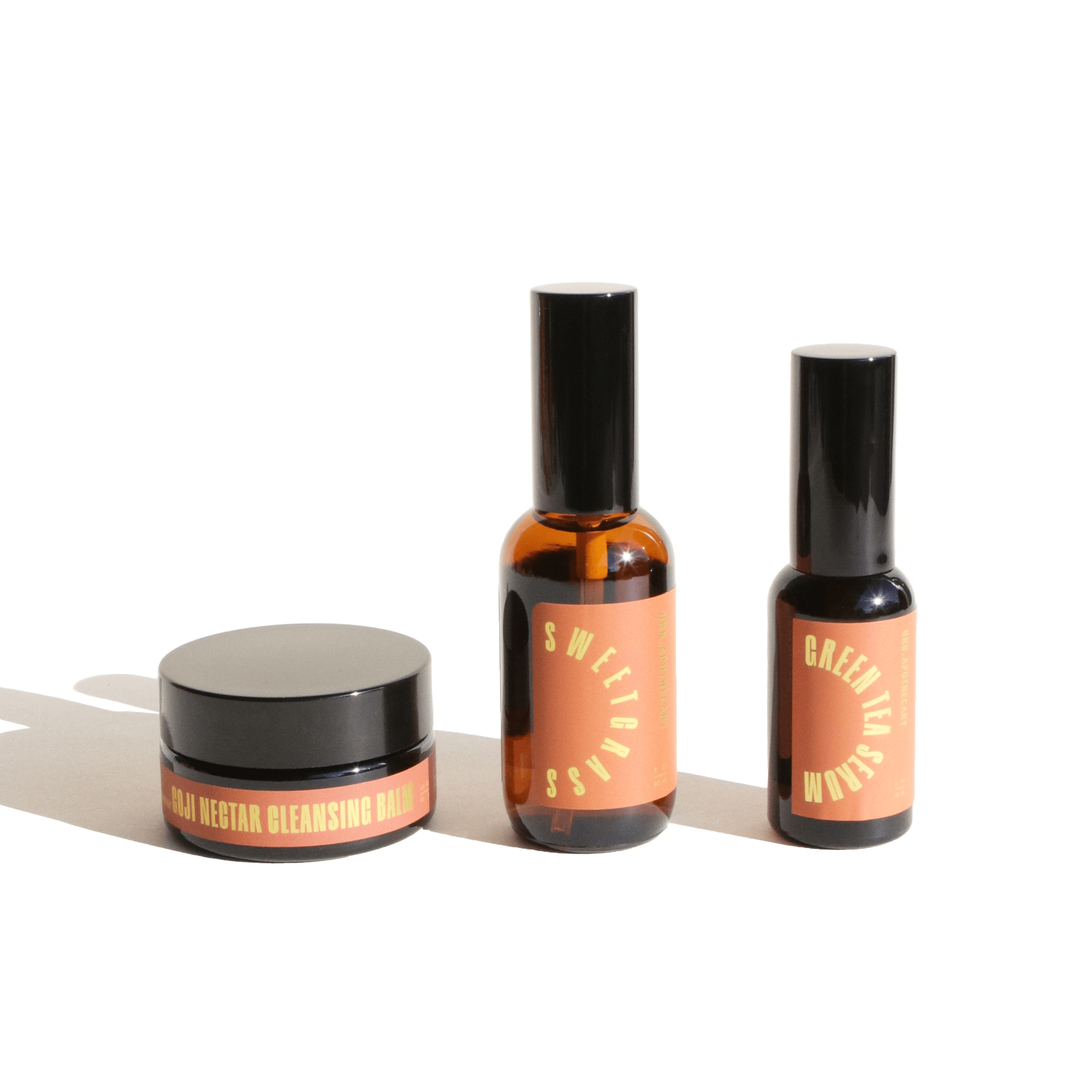 URB APOTHECARY CLEANSER Full-Size / Goji / Sweetgrass Mist / Green Tea Serum Daily Cleansing Bundle with Goji Nectar Cleansing Balm - Normal/Mature Skin