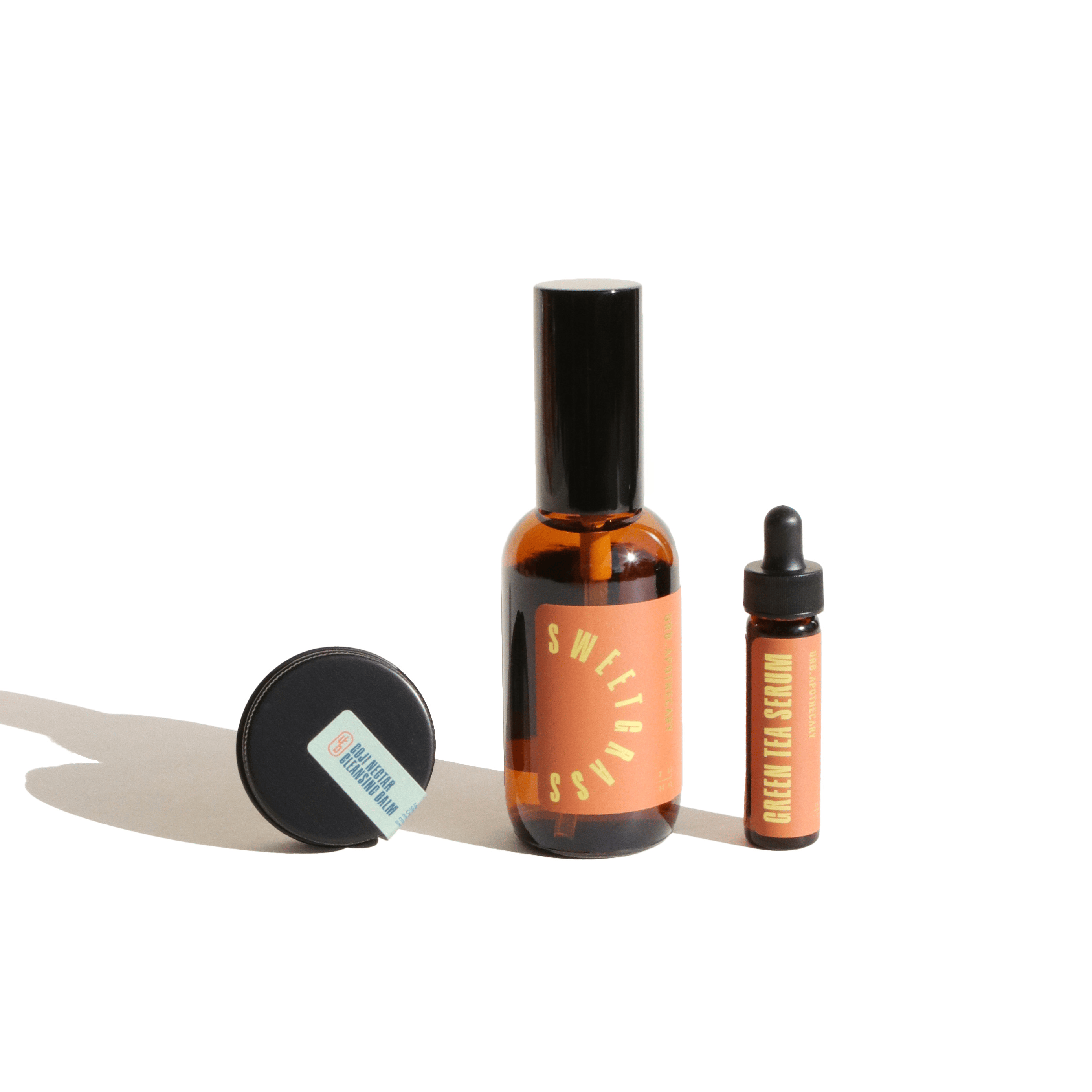 URB APOTHECARY CLEANSER Travel-Size / Goji / Sweetgrass Mist / Green Tea Serum Daily Cleansing Bundle with Goji Nectar Cleansing Balm - Normal/Mature Skin