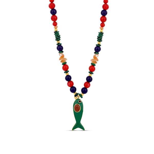 Coastal Dreams Fish Beaded Necklace