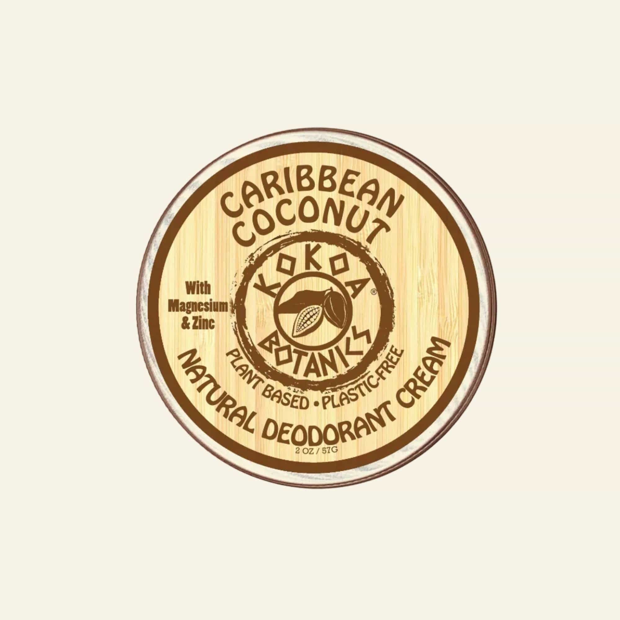 KOKOA BOTANICS Caribbean Coconut 1 Pack Caribbean Coconut - Natural Deodorant Cream - 2.5 oz