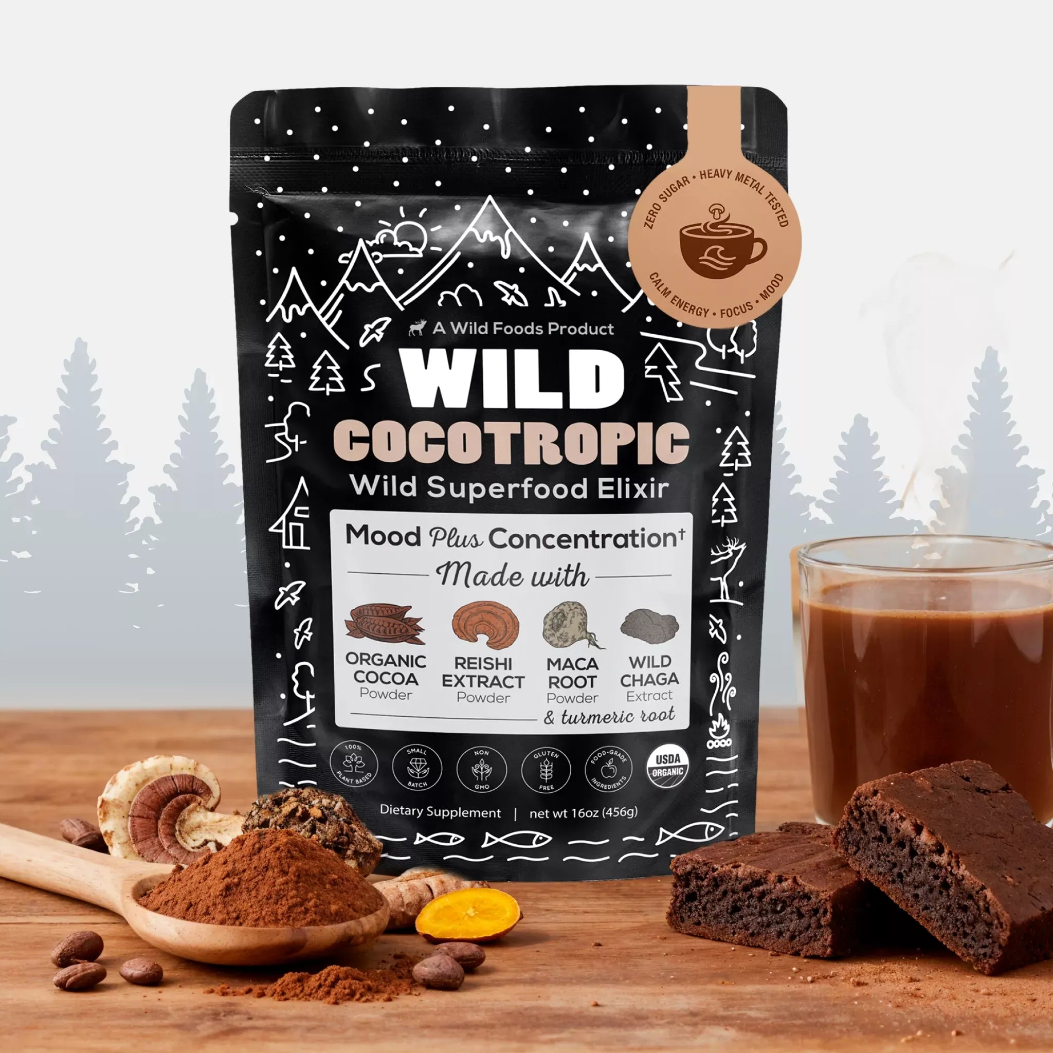 CocoTropic, 32 servings – Organic Mushroom Mix for Energy &amp; Focus