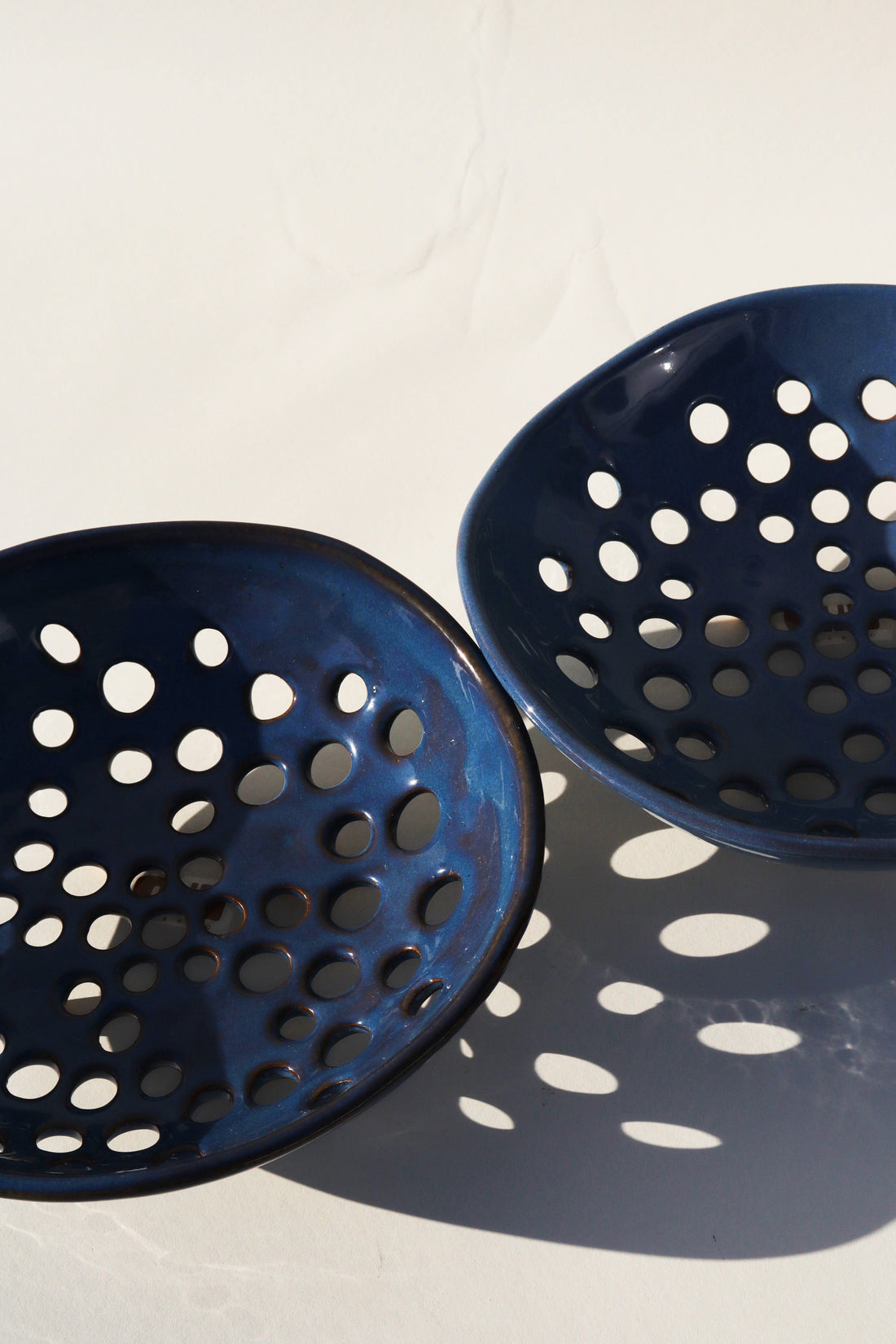 Glazed Garage Ceramics Tableware Newland Colander | Deep Sea