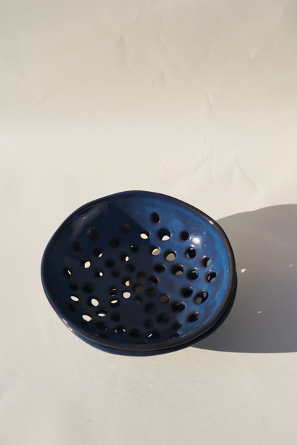 Glazed Garage Ceramics Tableware Newland Colander | Deep Sea