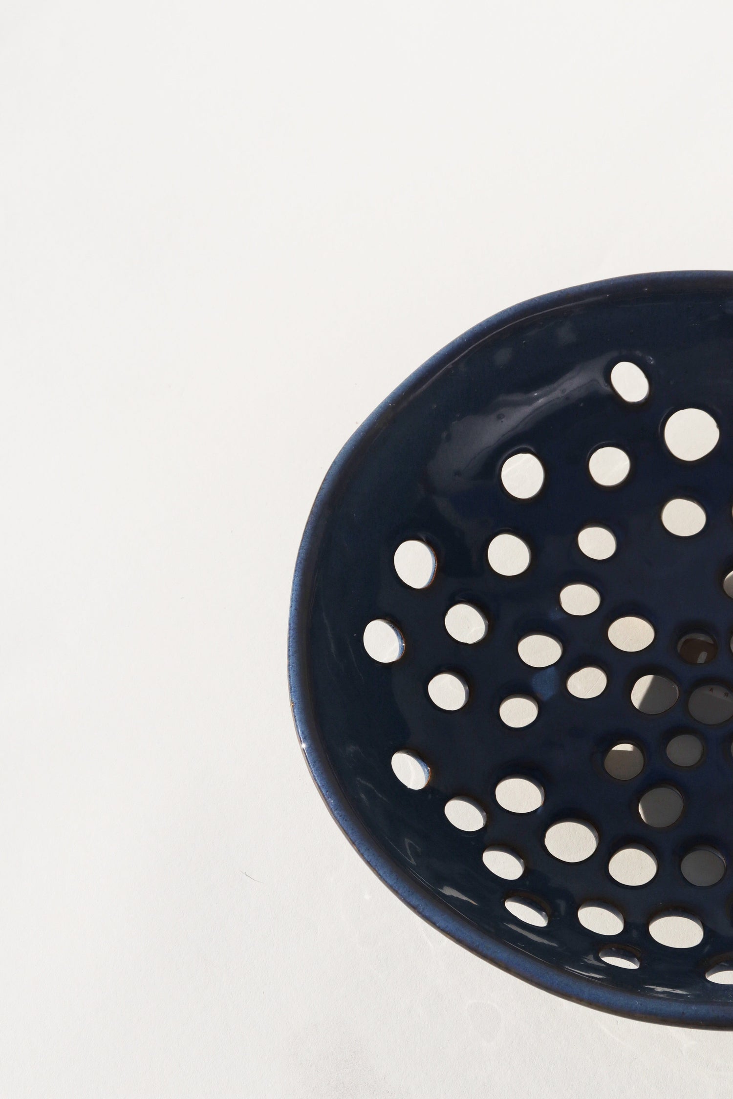 Glazed Garage Ceramics Tableware Newland Colander | Deep Sea