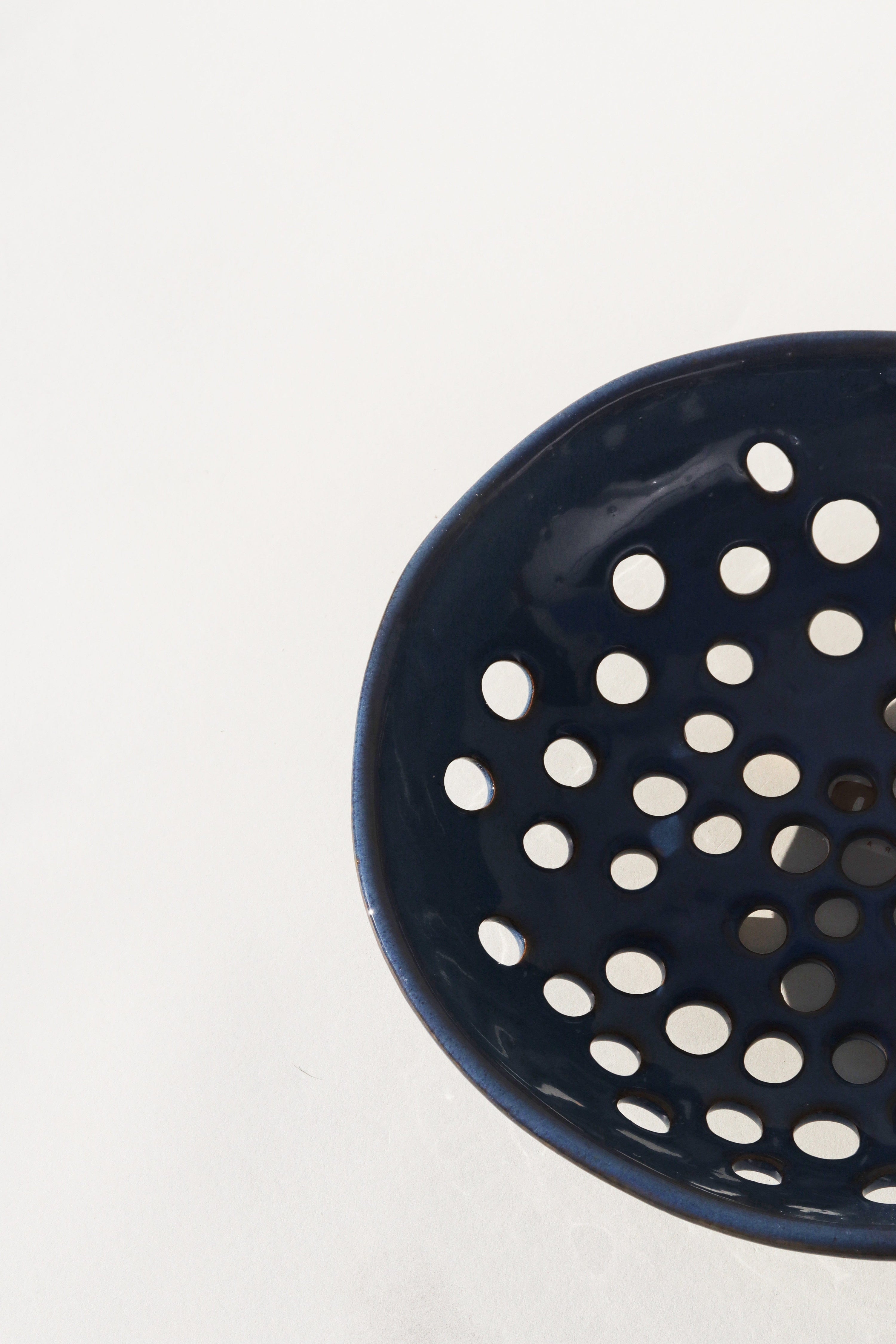 Glazed Garage Ceramics Tableware Newland Colander | Deep Sea