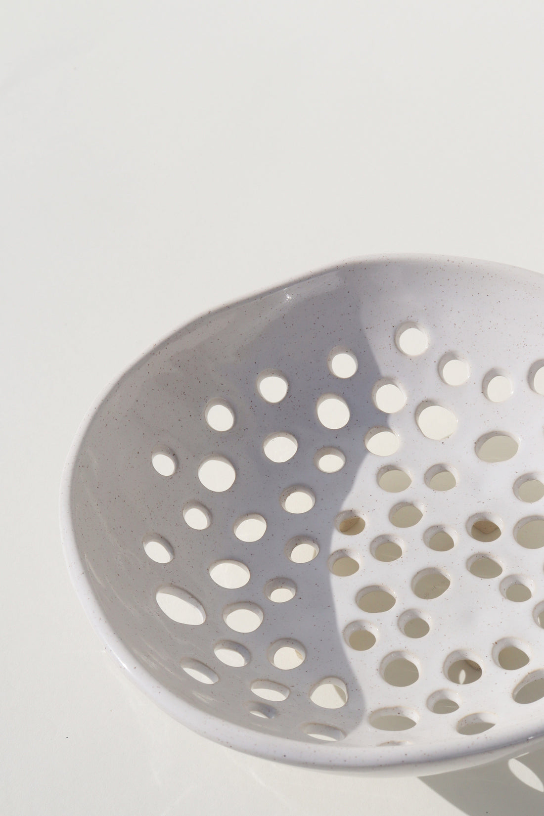 Glazed Garage Ceramics serveware Newland Colander | White Speckle