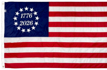 Flags Unlimited 3x5' / Embroidered Commemorative Betsy Ross - 1776-2026 Commemorative Betsy Ross 250 Flag