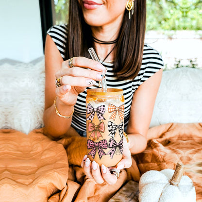 Gia Roma Travel Mug, Coffee Cup, Drinkware Fall Bows 20oz