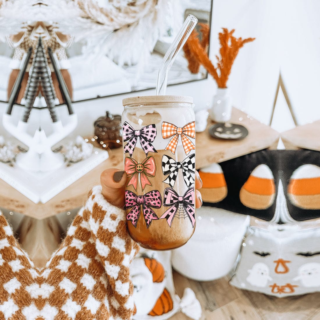 Gia Roma Travel Mug, Coffee Cup, Drinkware Fall Bows 20oz