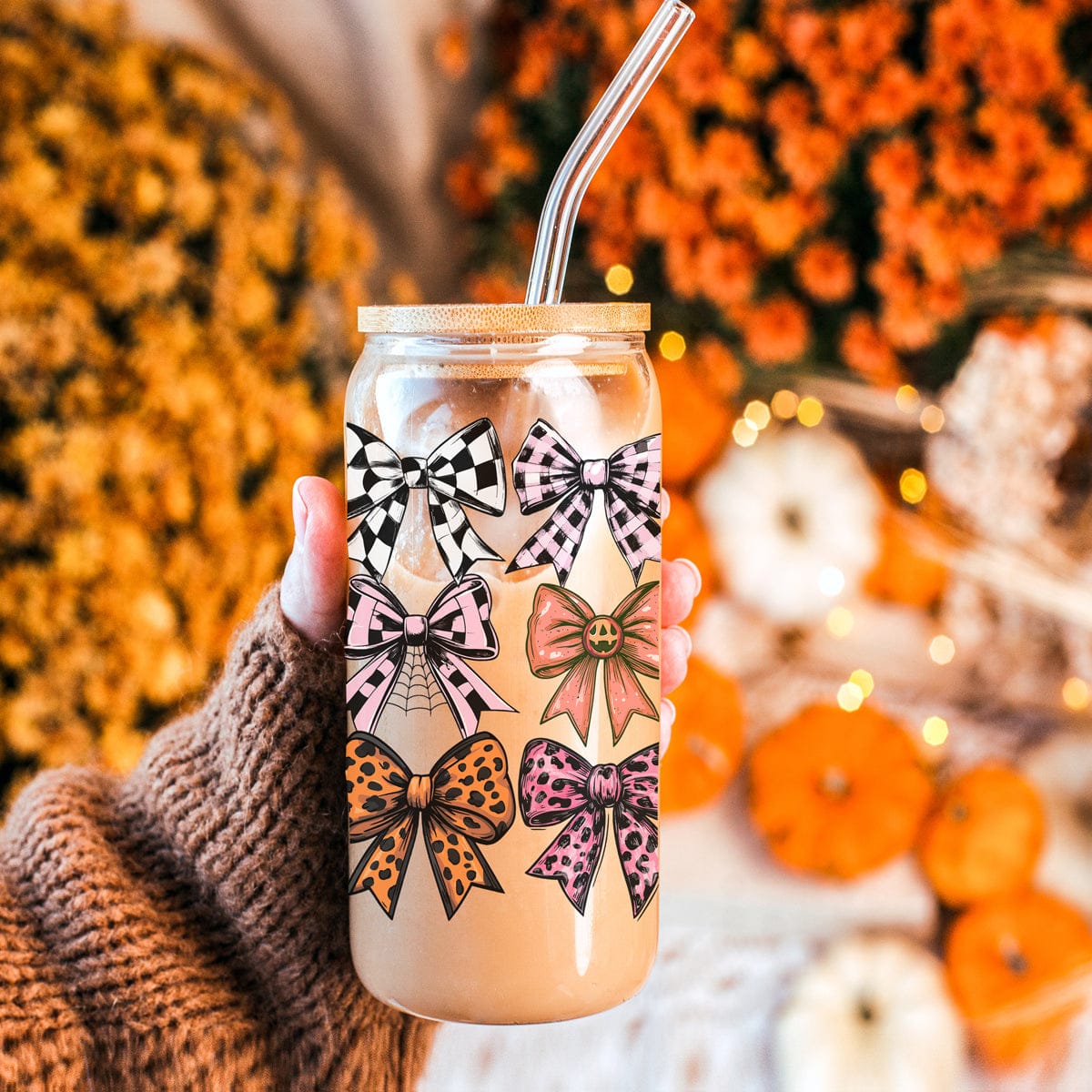 Gia Roma Travel Mug, Coffee Cup, Drinkware Fall Bows 20oz