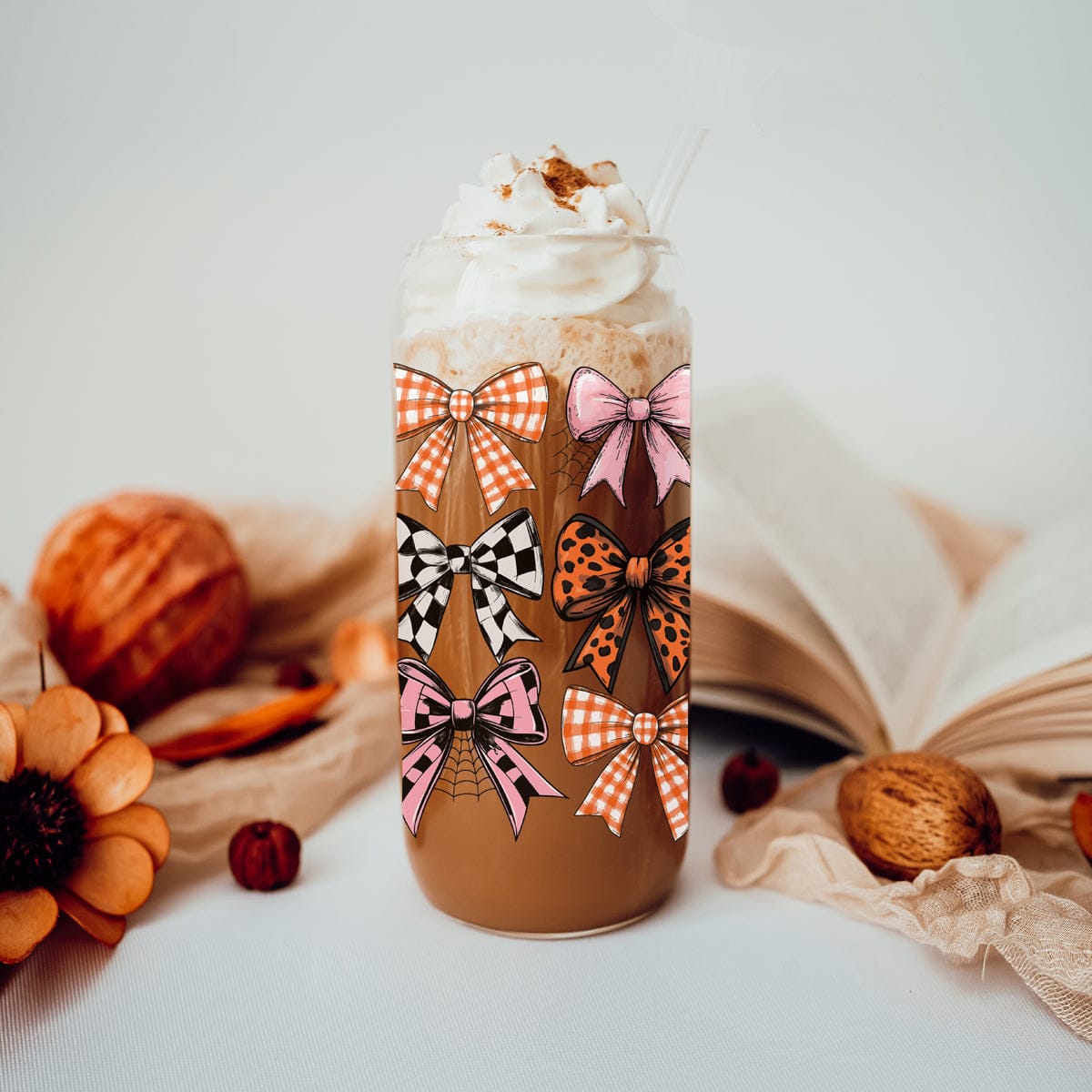 Gia Roma Travel Mug, Coffee Cup, Drinkware Fall Bows 20oz