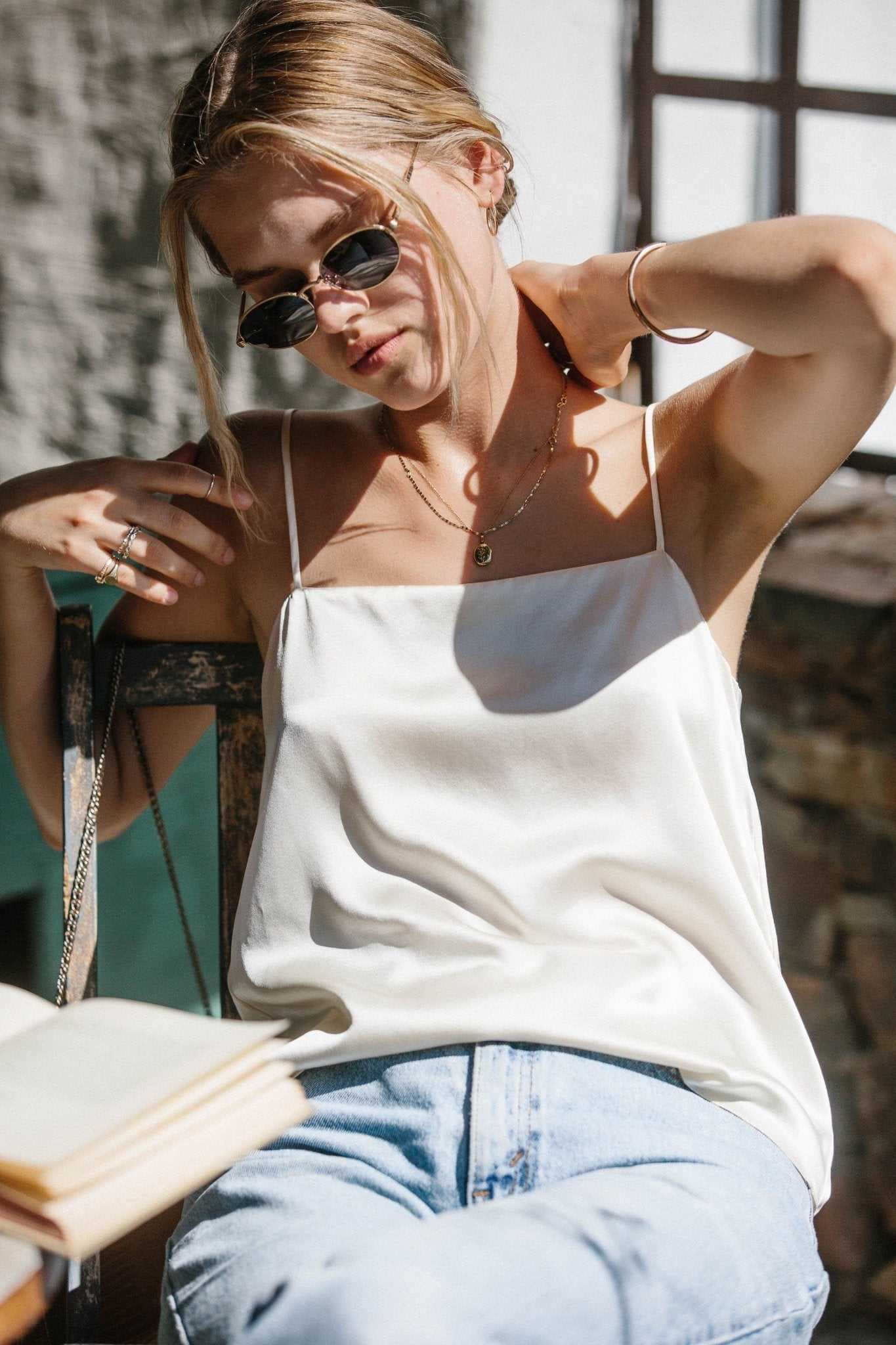 Corinne Silk Camisole - Ivory White