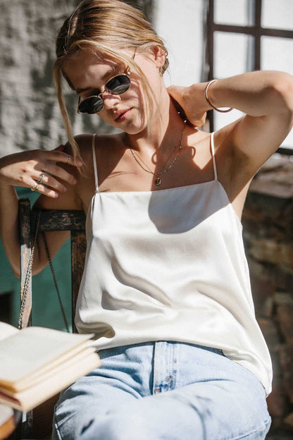 Corinne Silk Camisole - Ivory White