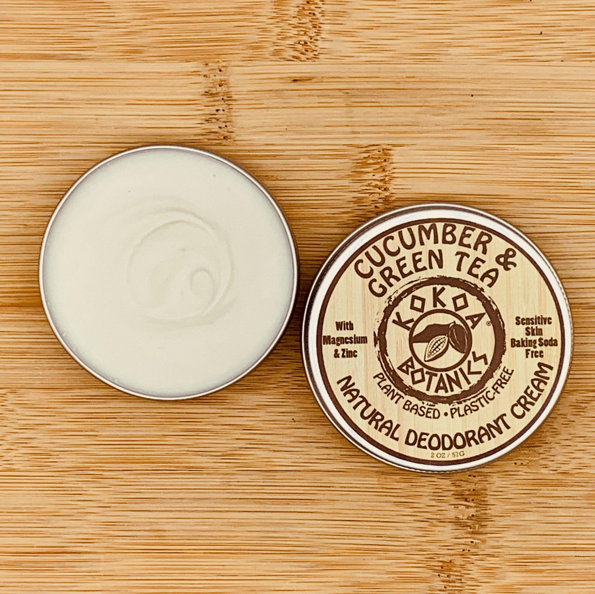 KOKOA BOTANICS Caribbean Coconut Natural Deodorant Paste - Cucumber &amp; Green Tea  2.5 oz