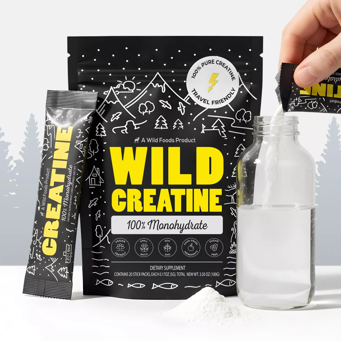 NEW! Wild Creatine Monohydrate, 20 Servings – 100% Pure