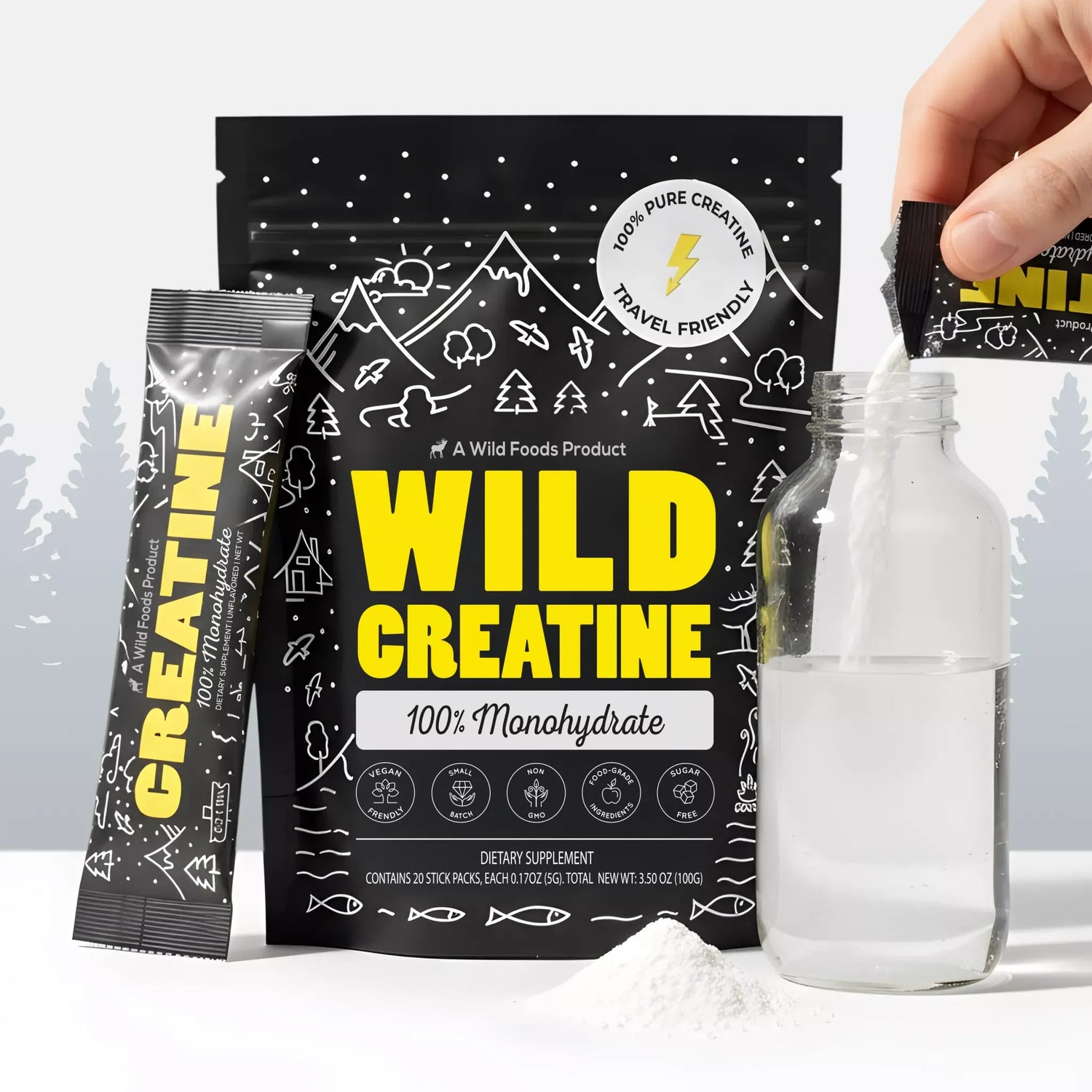 NEW! Wild Creatine Monohydrate, 20 Servings – 100% Pure